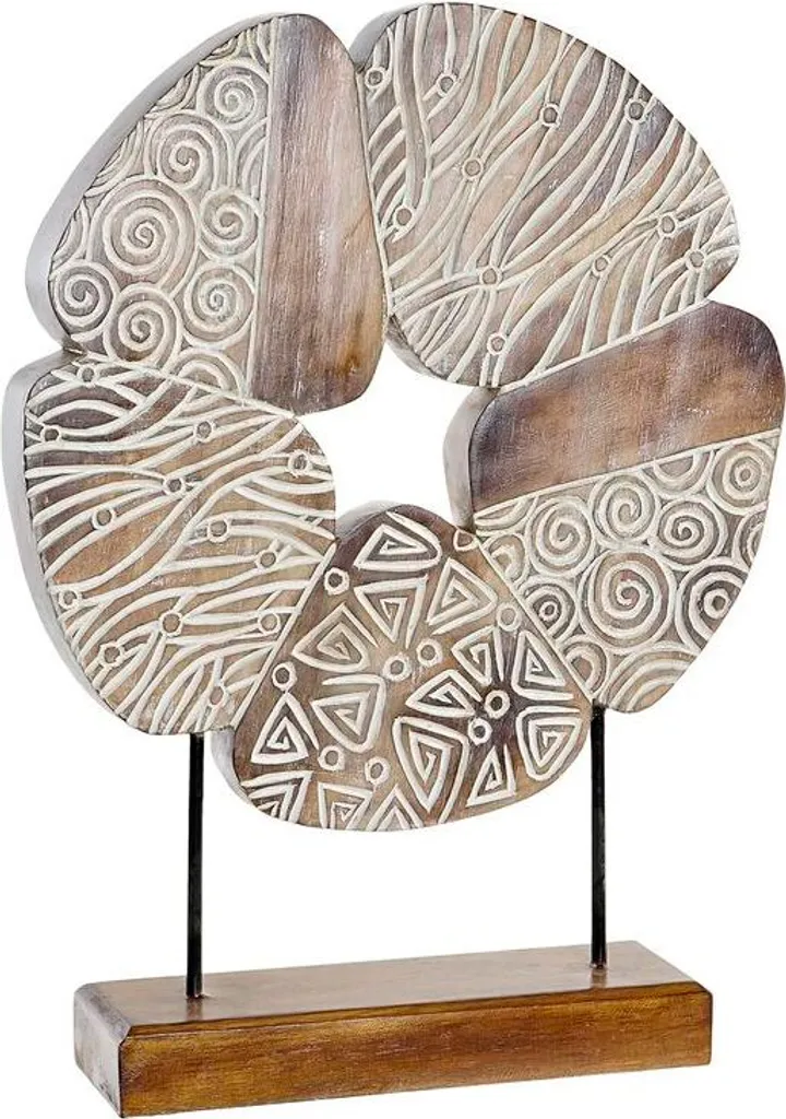 Objet Déco Abstrait pour Salon et Bureau Blanc et Marron 51 cm