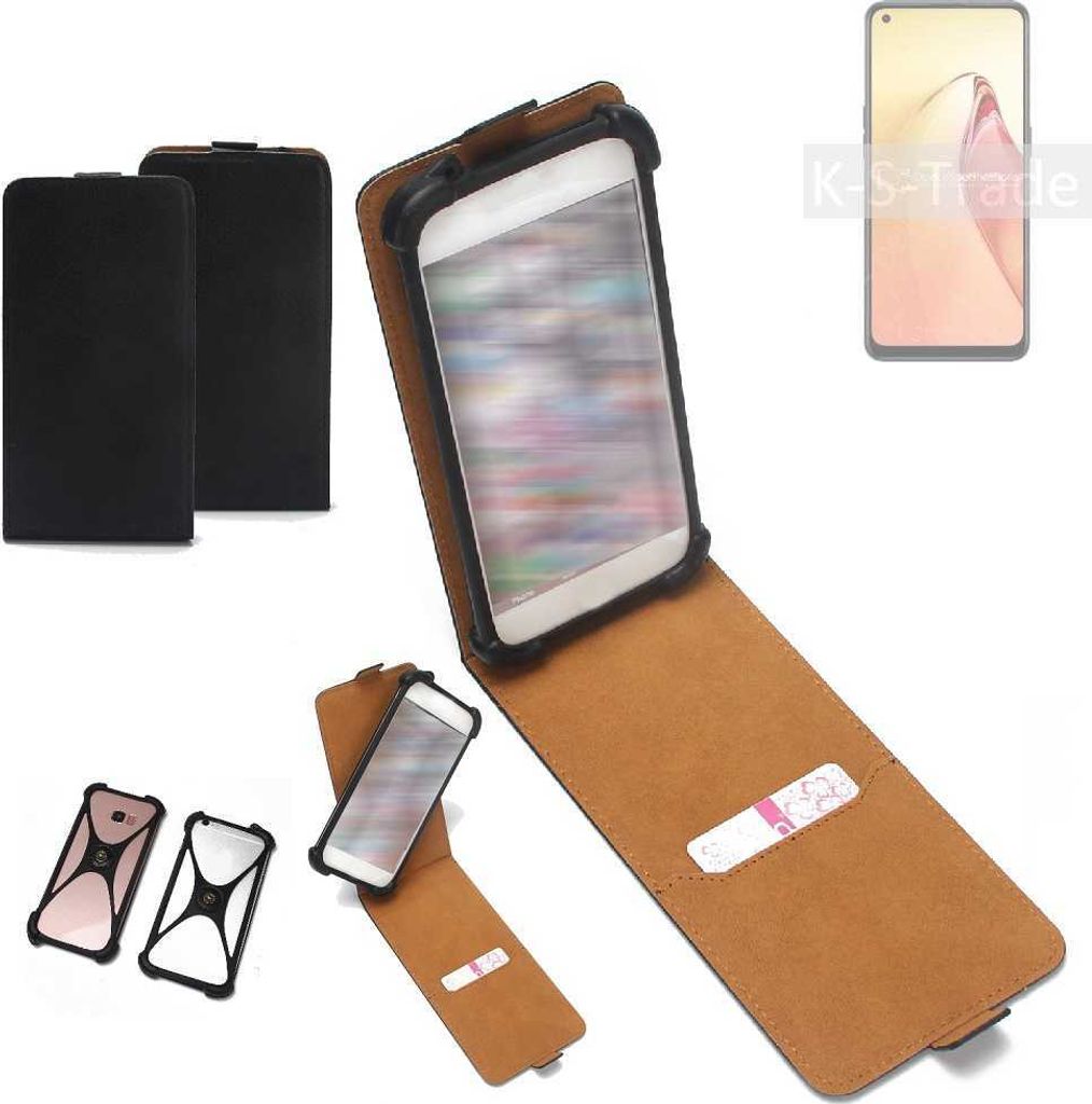 K-S-Trade Handyhülle Schutzhülle kompatibel mit Oppo F21s Pro 5G Hülle Case Cover Flip Style Bumper schwarz 1x