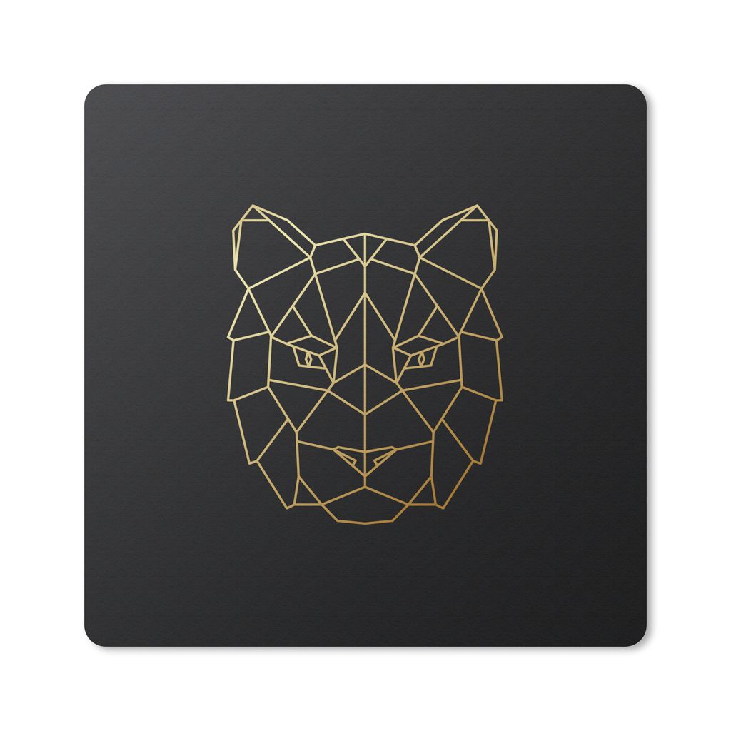 MuchoWow Mauspad Mousepad Tiger - Tier - Gold 20x20 cm - Mousepads - Maus Mat - Pad - Mausunterlage - Desk Mat - Bureauartikeln