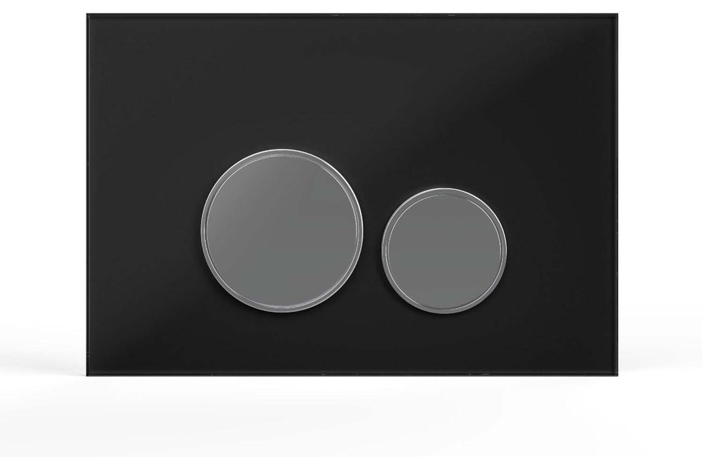 Drückerplatte Glas Schwarz Kompatibel zu Geberit Duofix Produktbild 