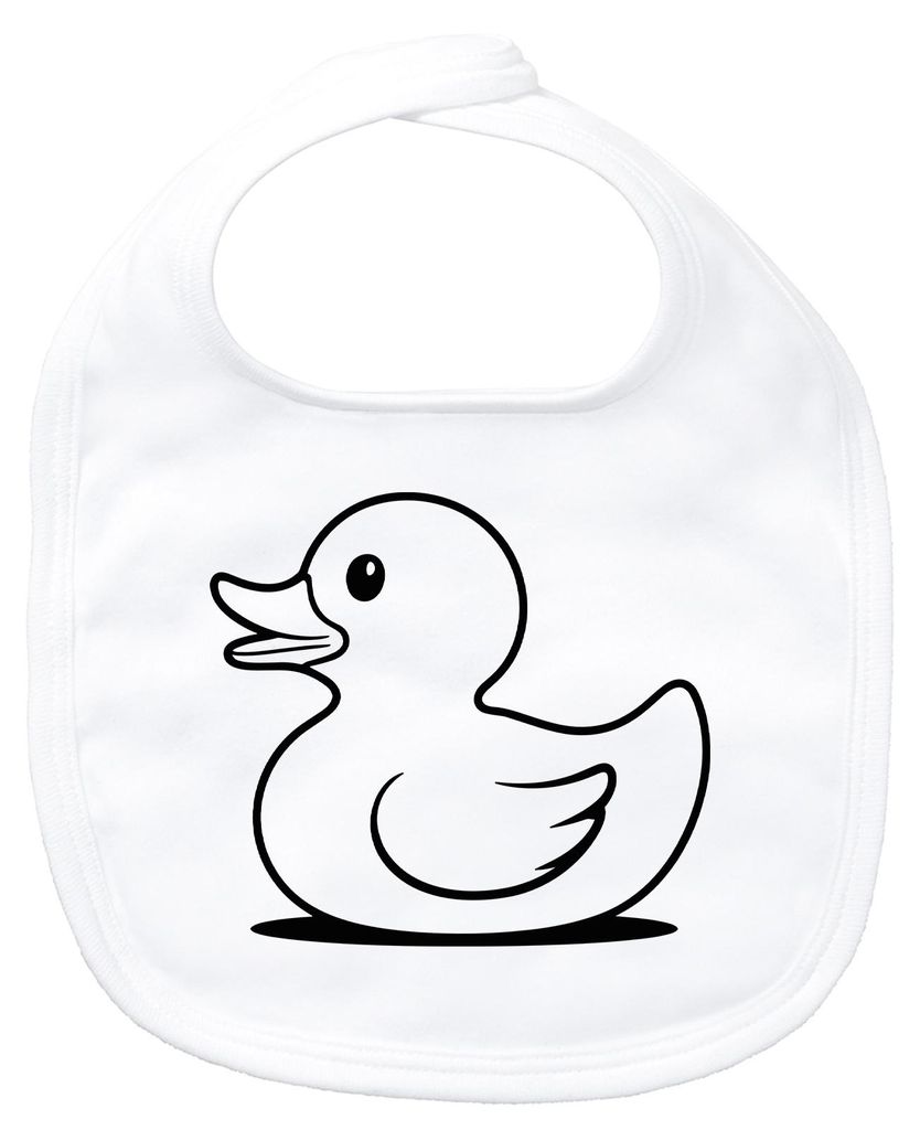Huuraa Baby Lätzchen Gummiente Silhouette White Klettverschluss Baumwolle Latz Geschenkidee