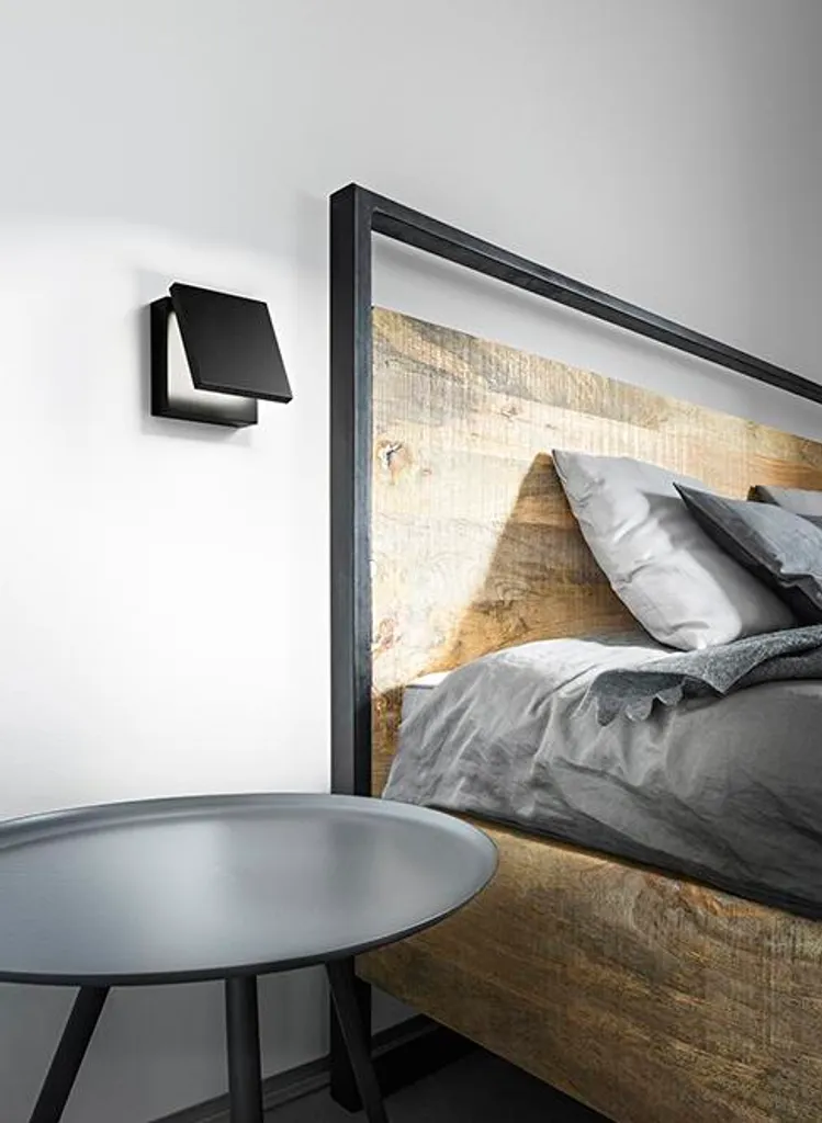 Luminaire mural LED noir orientable Secret 10W pour salon et chambre
