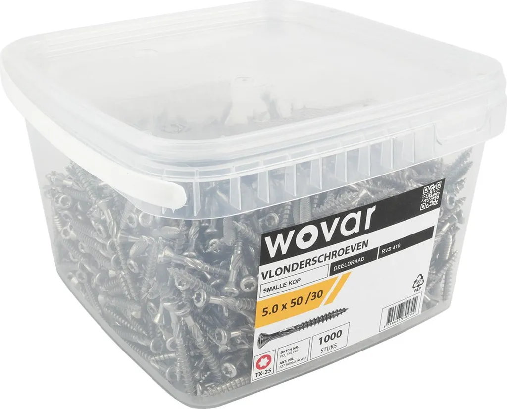 Vis spécial terrasse bois extérieur inox 410 5x50 mm - Seau de 1000 pièces
