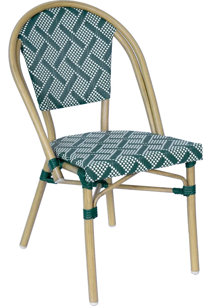 Aménager une terrasse bistrot avec la chaise aluminium verte Concorde