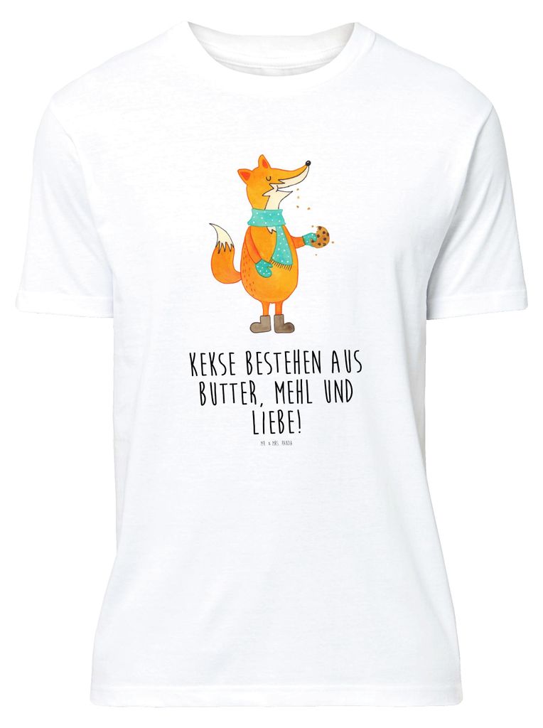 Mr. & Mrs. Panda Tshirt Fuchs Keks - Weiß - Geschenk, Winter, S T-Shirt, Frieren, Lustiges, Weihnachten, Shirt, Jersey-Shirt, Weihnachtlich, Liebe