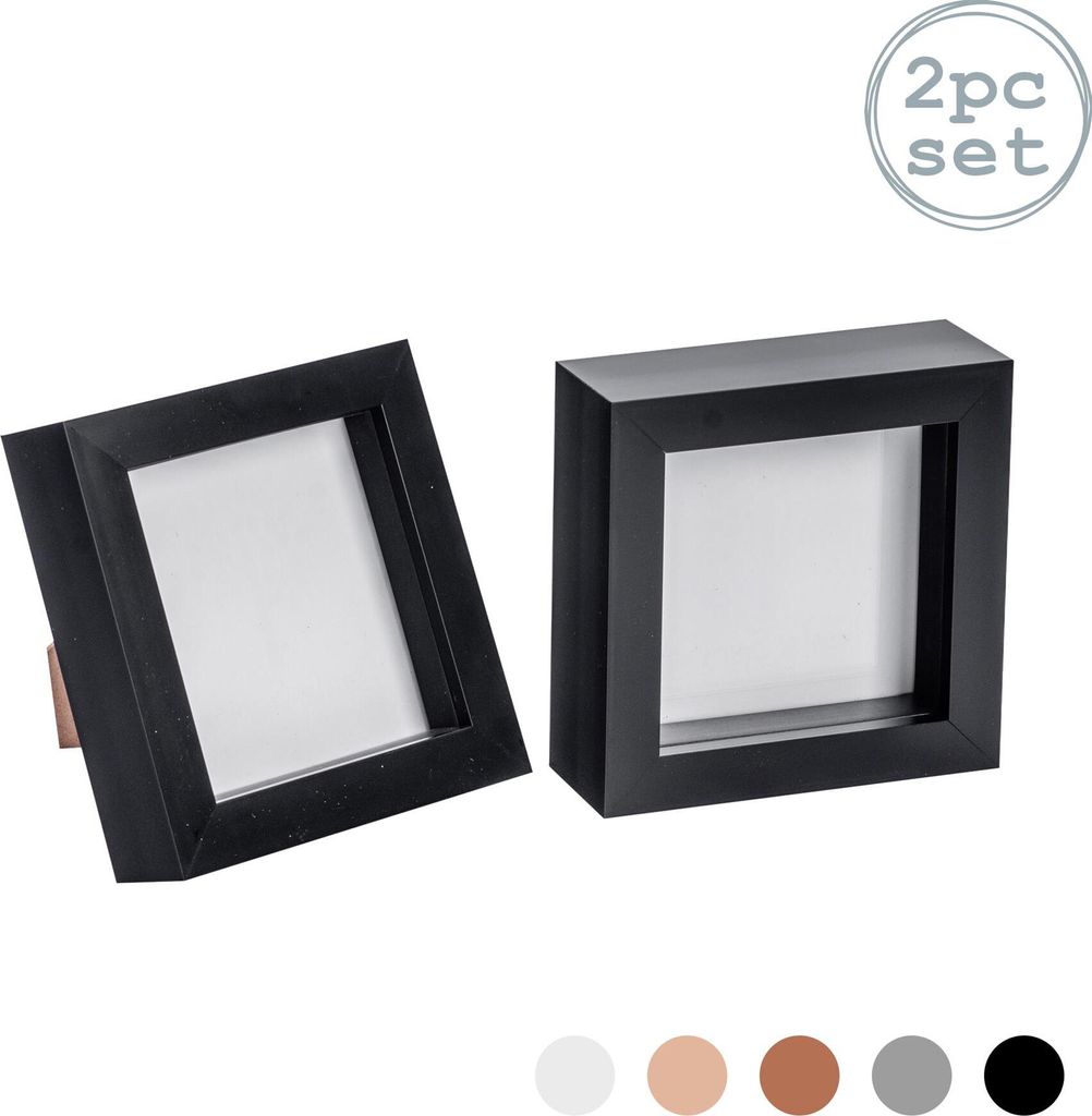 Nicola Spring 4x4 Box Fotorahmen schwarz - stehend und hängend x 2