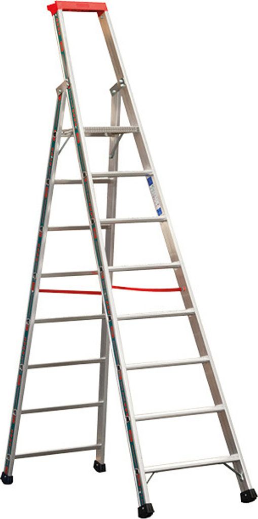 Euro-Profi Alu Stufenstehleiter Mod. S32577 - Stufenanzahl: 8, Länge: 2,65 m