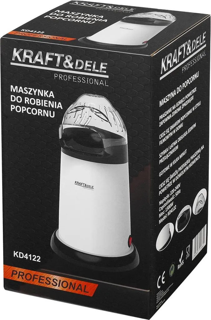 Machine à Popcorn pour Soirée Cinéma - Appareil 1300W Blanc de Table - 17
