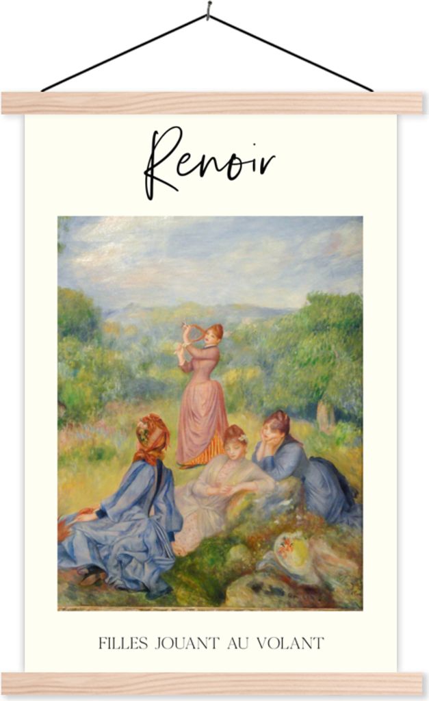 MuchoWow Textilposter Malerei - Renoir - Alte Meister 120x180 cm mit holzfarbenen Rahmen - Textil-Plakat