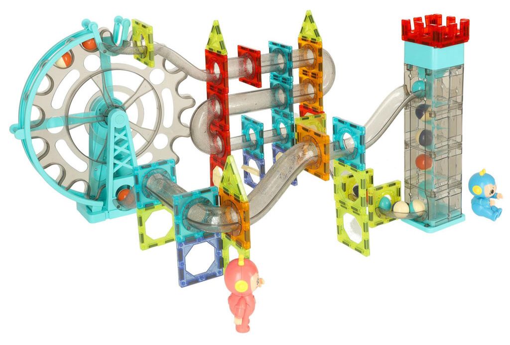 KIK KX4772 Magnetische Kugelbahn mit Sound, 118 Teile Produktbild 