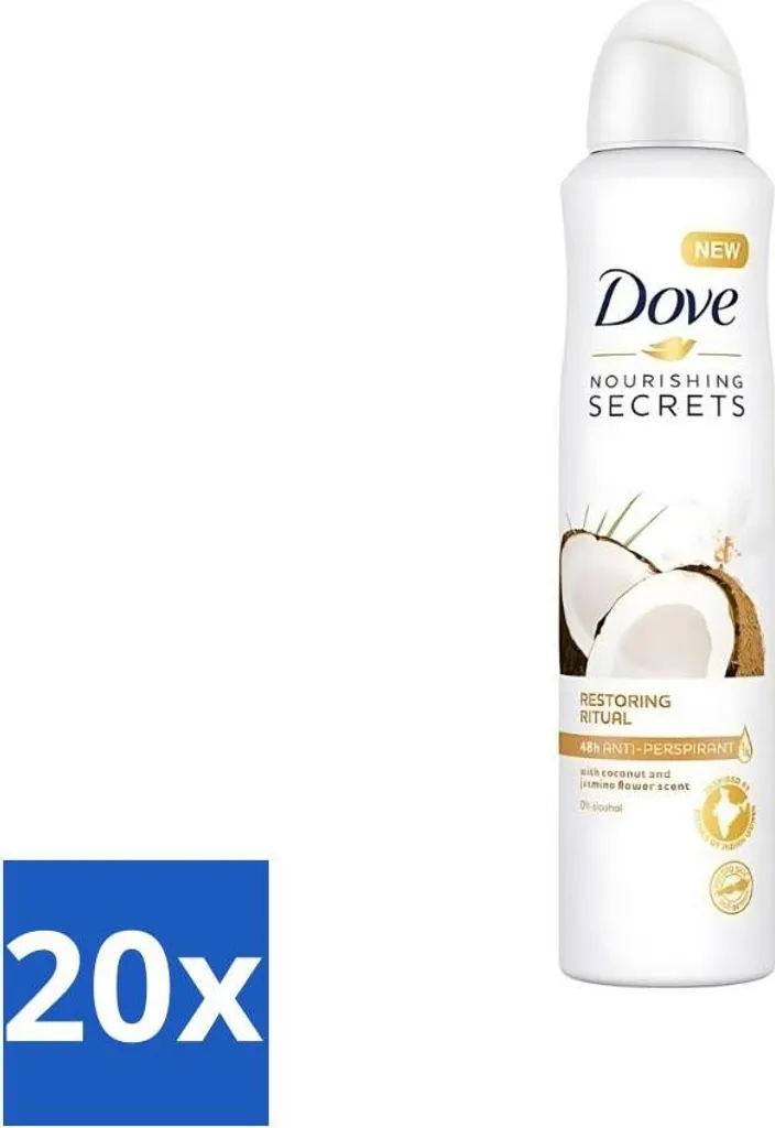 Dove Deodorante Cocco 250ml - Set 20 Pezzi Tropicale Nutriente