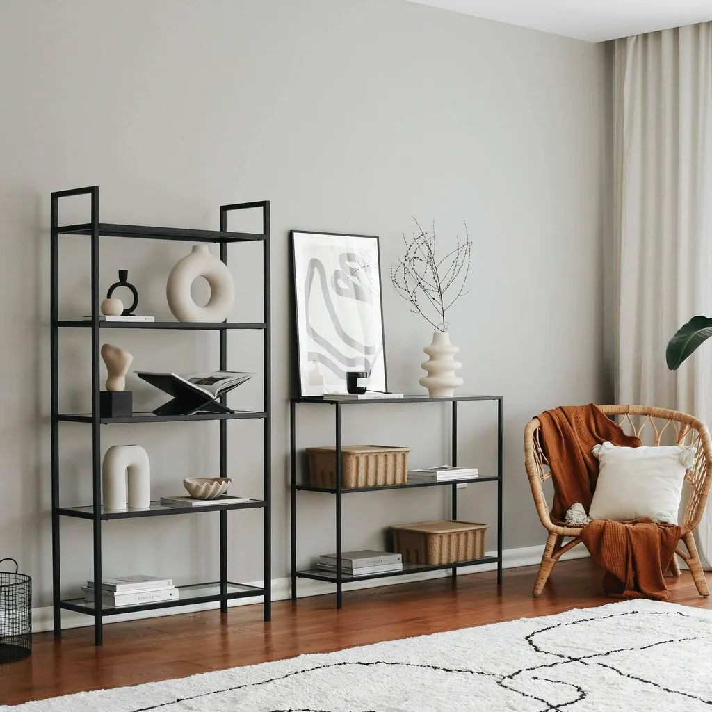 Console Gain de Place Dimanche Noir 100 cm - Solution Rangement Entrée