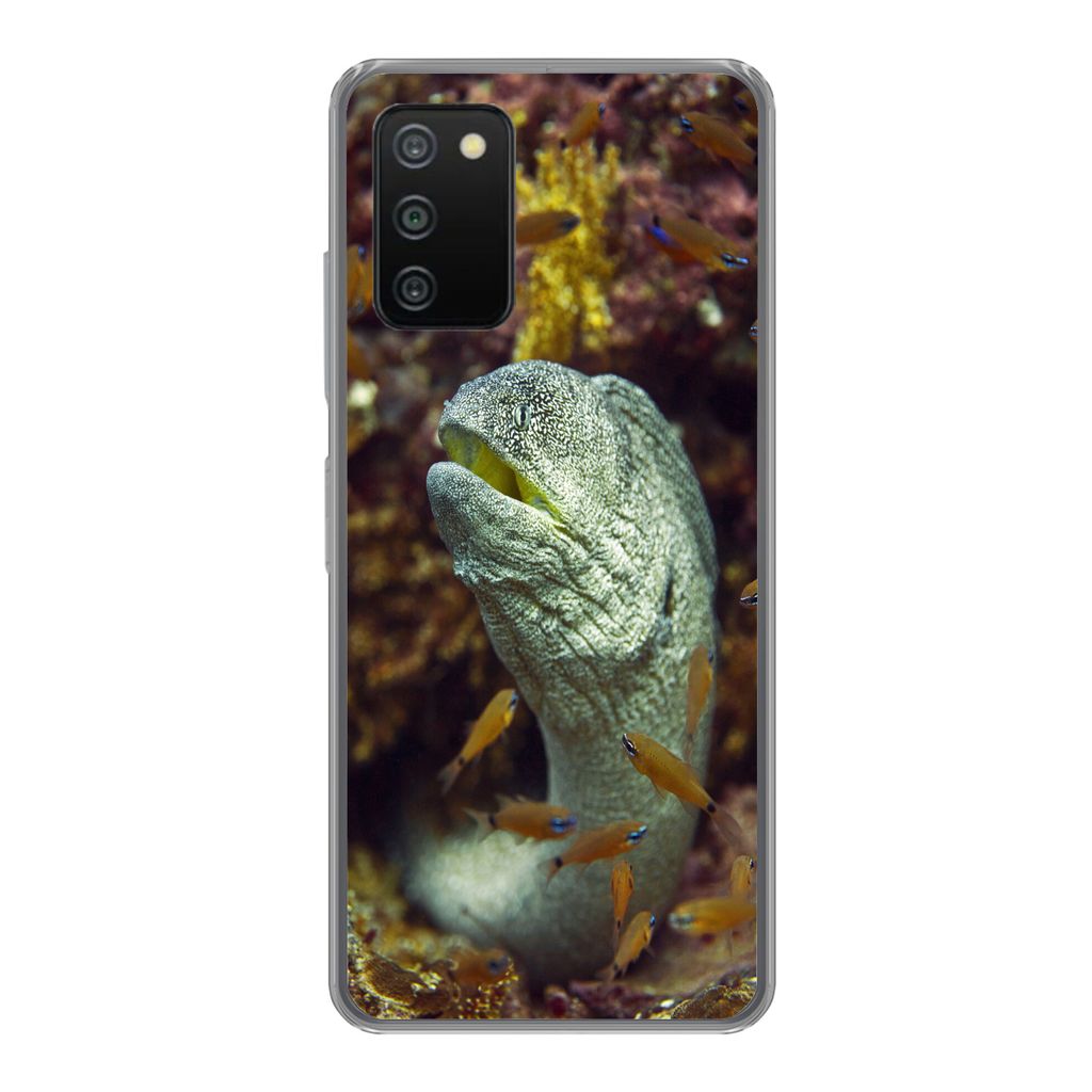 MuchoWow Handyhülle Schutzhülle Hülle für Samsung Galaxy A03s Fische - Korallen - Ozean Silikon Softcase Handy Hülle - Schutz
