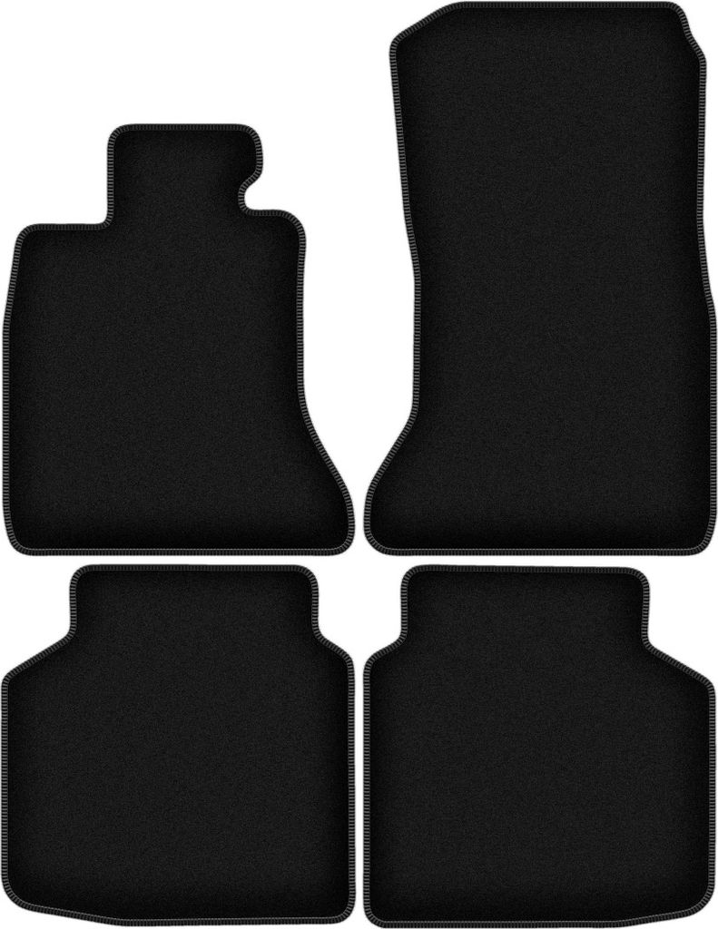 Wielganizator Velours-Autoteppiche – passend für BMW 7 F02 (LANG, Bj. 2008-2015) – schwarz, passgenau, mit Befestigungen set 4 Stk.