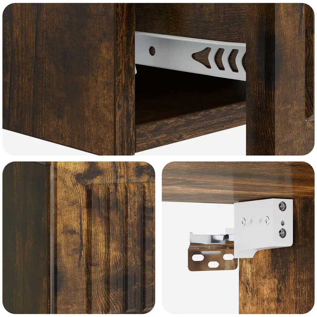 Table d'appoint murale en bois d'ingénierie robuste et chic
