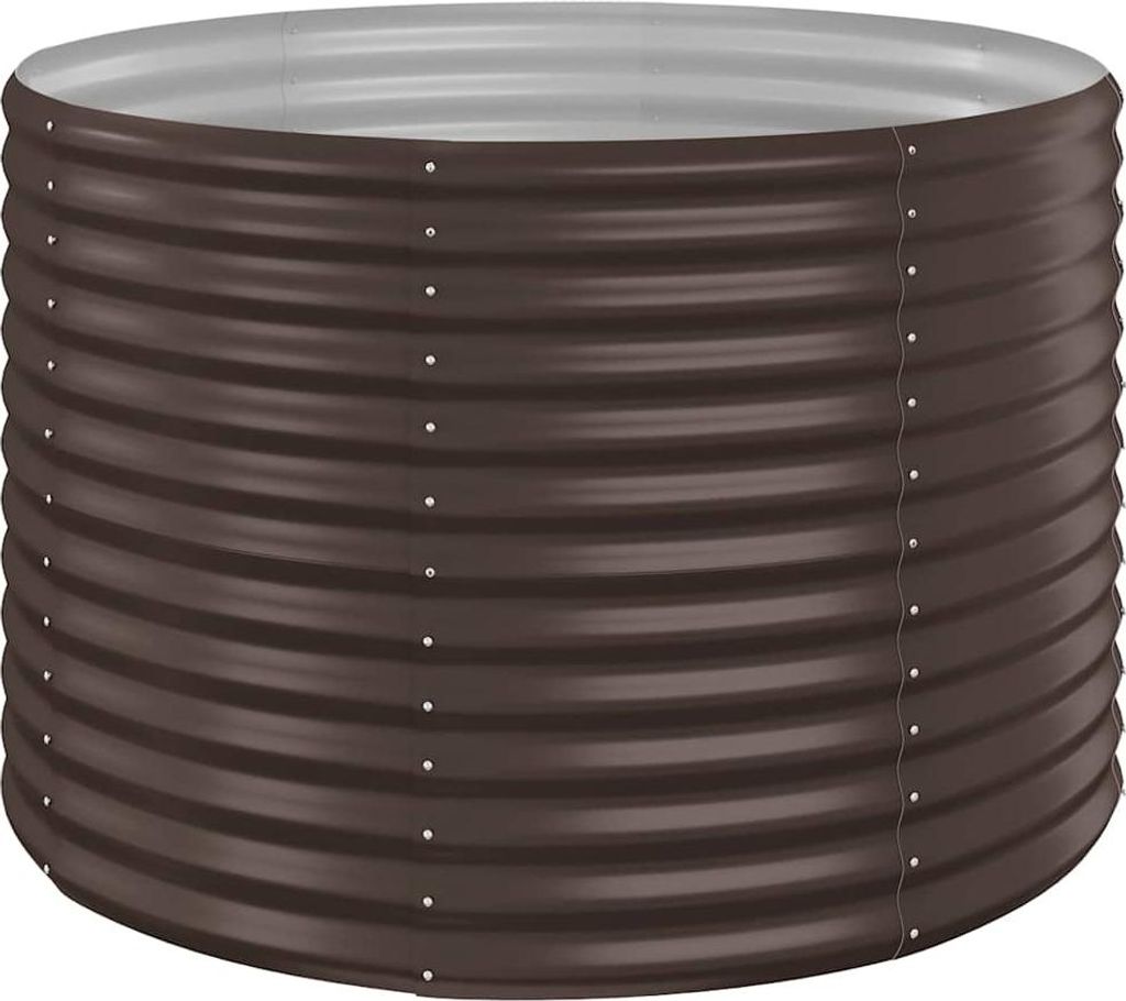 vidaXL Zvýšená posteľ Pozinkovaná oceľ 100x100x68 cm Hnedá Obrázok produktu 