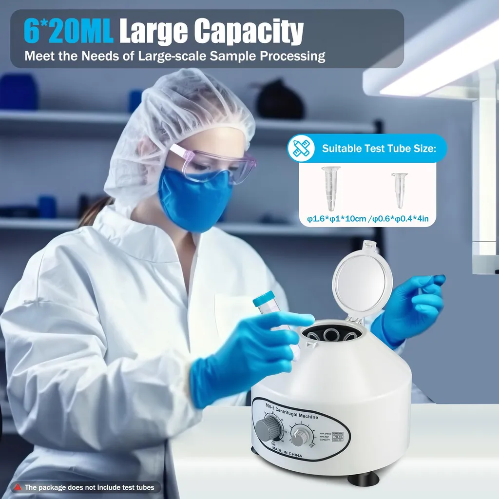 Centrifugeuse Stable 4000 tr/min : Fini les Vibrations 6 x 20 ml Blanche