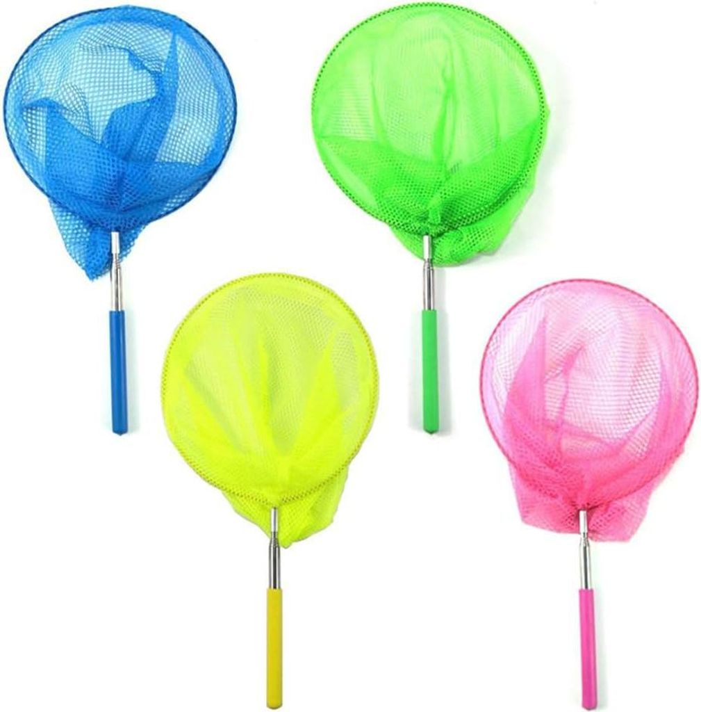 Kinderschepnet Set von 4 - Vlindernet mit Teleskopstange - Fangen von Insekten und Fischen