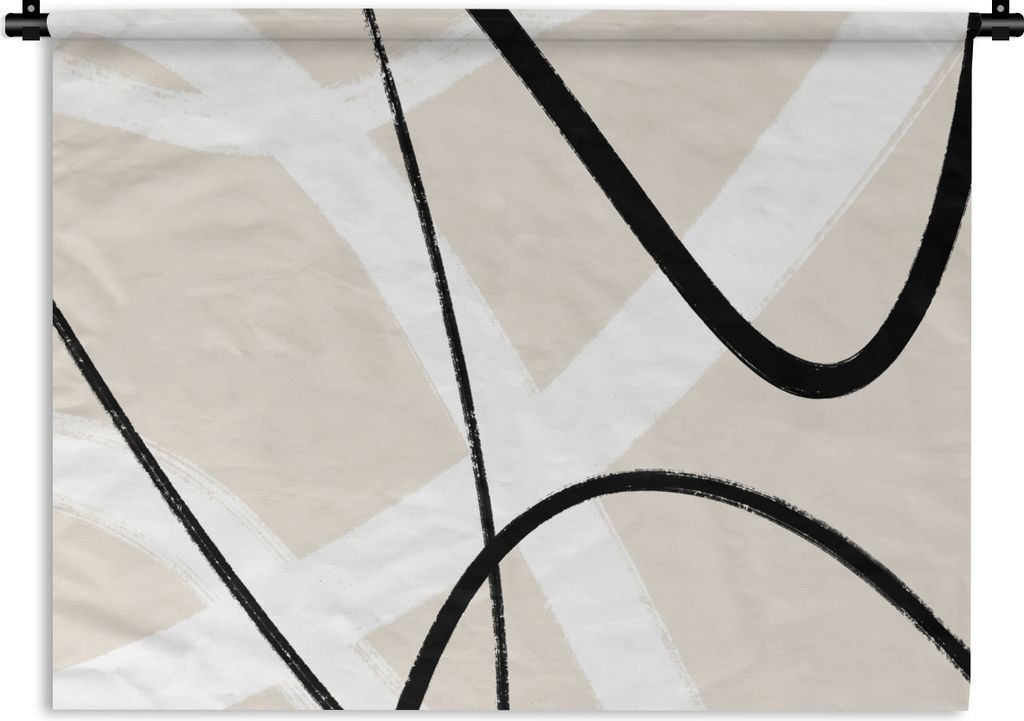 MuchoWow Wandteppich Wandbehang Linie - Abstrakt - Minimalismus - Pastell 60x45 cm Tapisserie Dekoration Wandtuch - Das Schlafzimmer