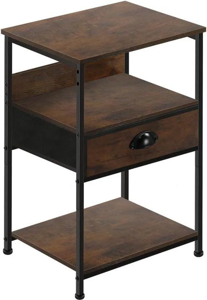 Petite table d'appoint industrielle avec rangement pour chambre adulte - 3