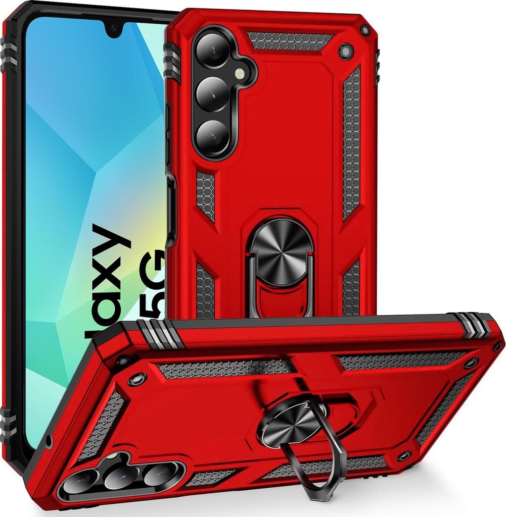 Armor Shield Handyhülle für Samsung Galaxy A16 5G Hülle Ultra Hybrid Case Handy Schutzhülle, Rot