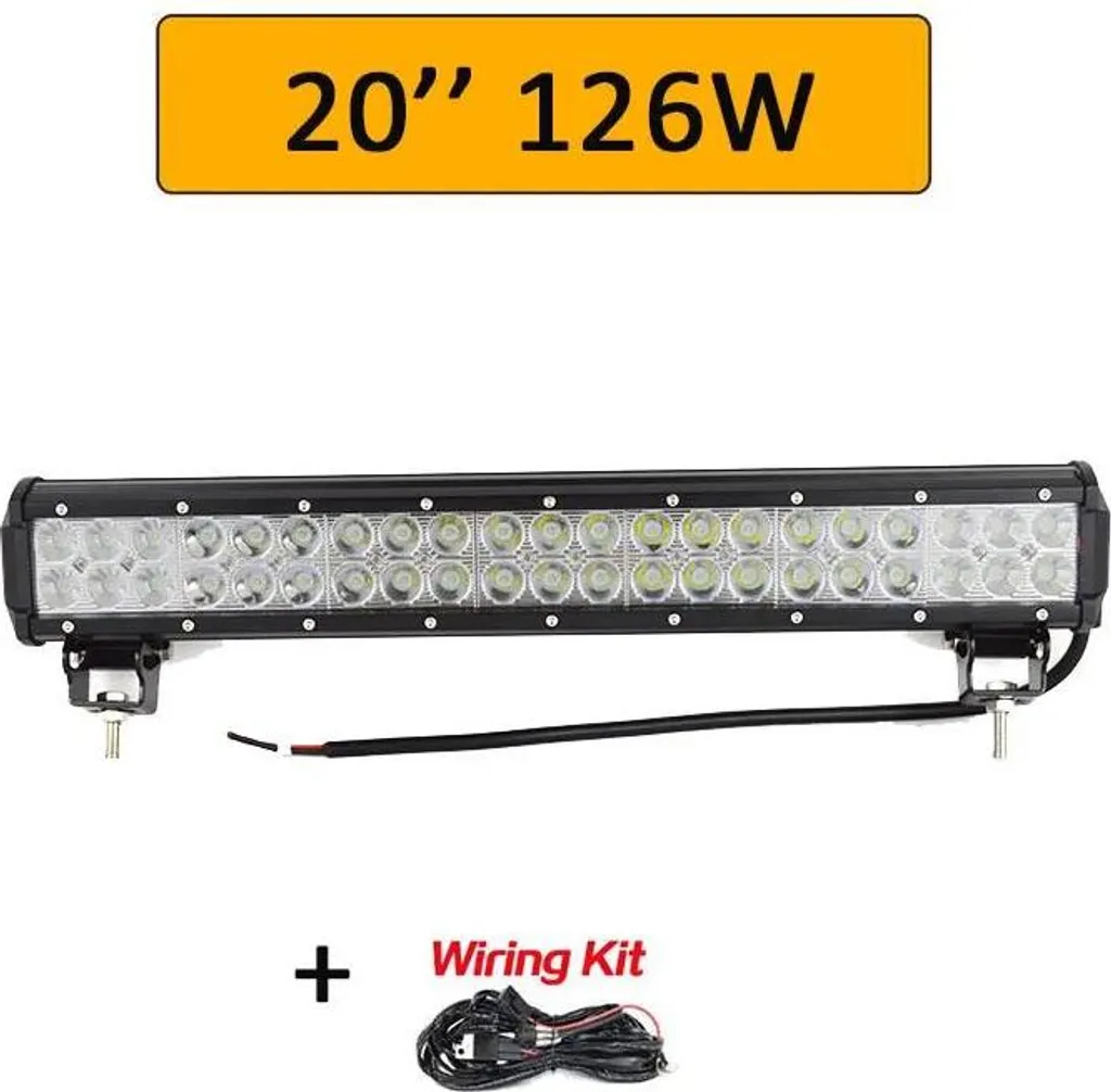 Rampe lumineuse LED 20 pouces 126W faisceau combiné IP67 avec câblage - 2