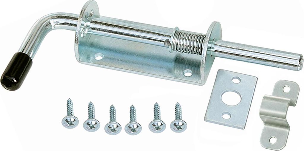 2 Federriegel Torriegel Bolzenriegel Schlossriegel 200 / 12 mm Verzinkt