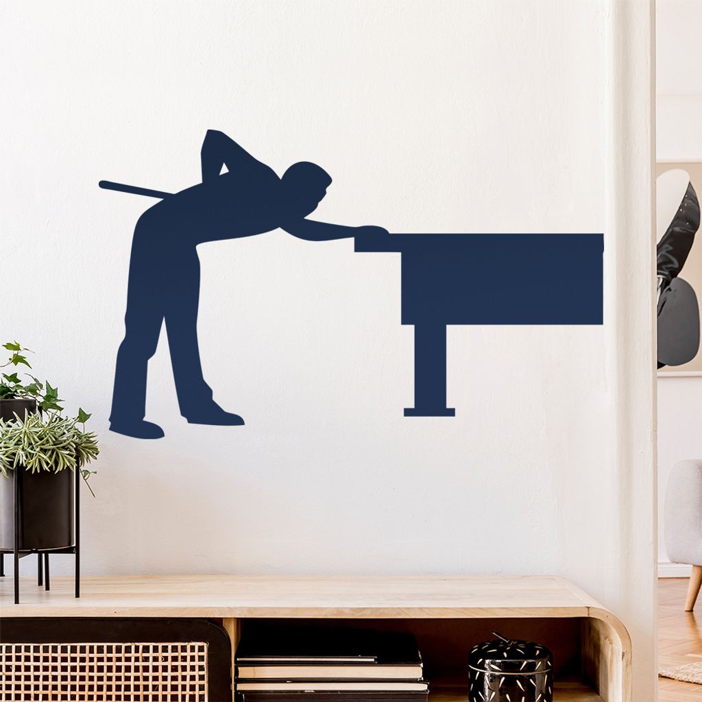 Billard Pool Spieler Figur Wandtattoo Wandaufkleber Wall Sticker - Dekoration, Küche, Wohnzimmer, Schlafzimmer, Badezimmer