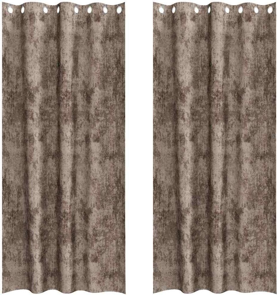 vidaXL Samtvorhänge mit Vorhängen 2 pcs Cappuccino 225 x 140 cm Samt