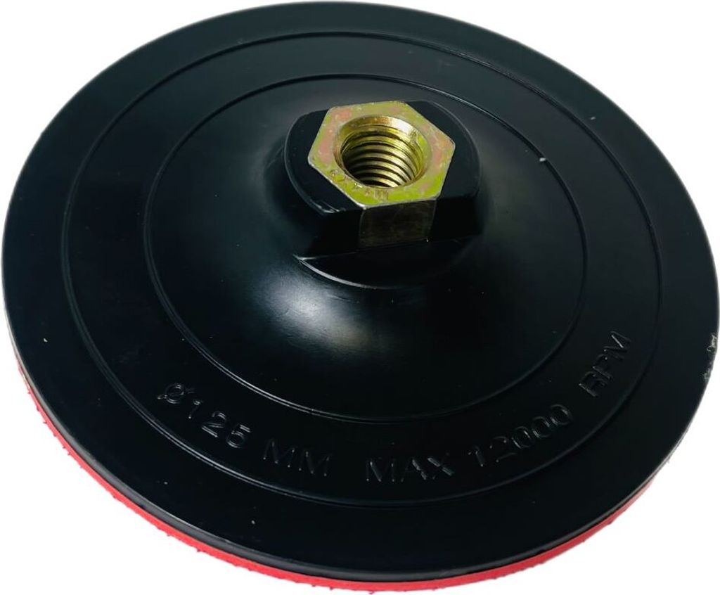 1x Stützteller 125mm Polierteller Schleifteller Klett Spanndorn Schleifscheiben
