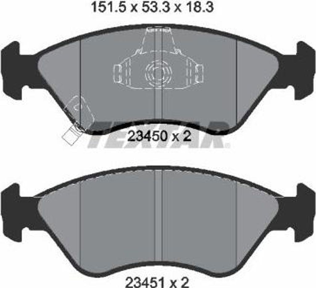 TEXTAR 2345001 Bremsbelagsatz, Scheibenbremse OE 0K9A03328Z kompatibel mit Clarus