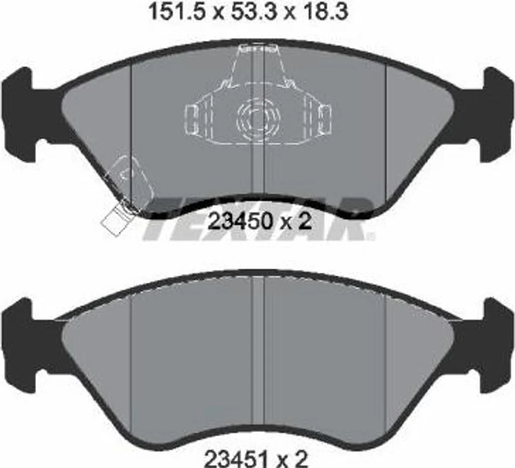 Plaquettes de Frein TEXTAR 2345001 pour Kia Clarus OE 0K9A03328Z