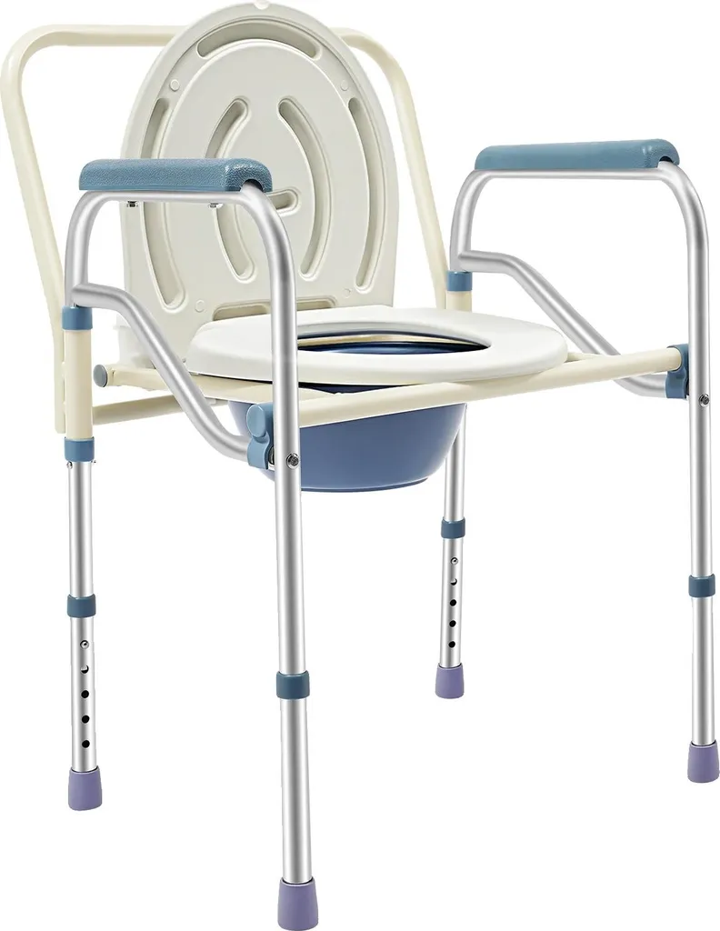 Chaise commode pliable MULTI avec assise ajustable et pieds stables