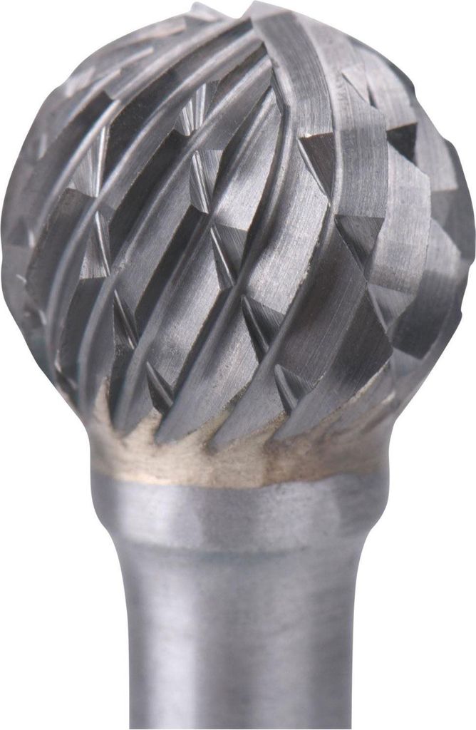 EXTOL INDUSTRIAL Hartmetallfräser, kugelförmig, 12mm Durchmesser/ 6mm Schaft, zweischneidig, 8703735