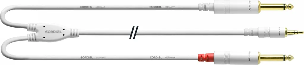 Câble Cordial CFY 1.5 WPP-SNOW jack 3.5 vers 2 jacks 6.35 mm blanc