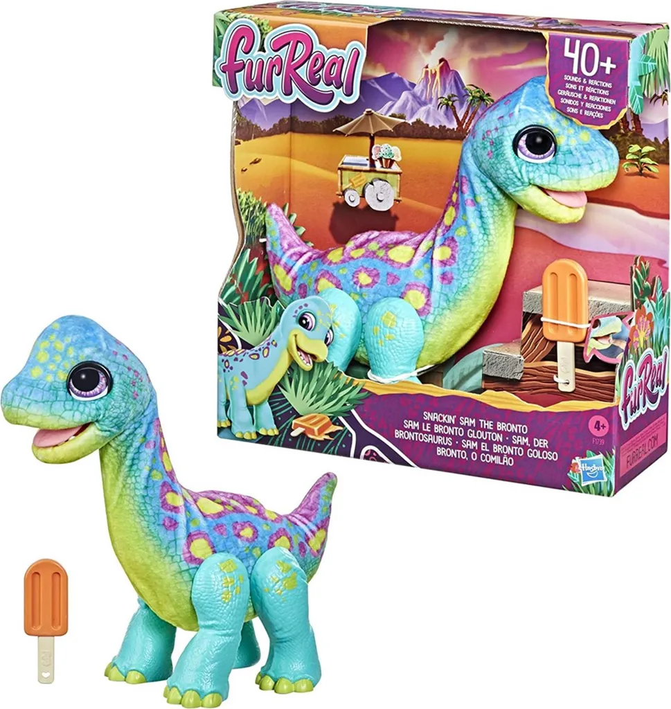 Peluche Interactive Dinosaure Snackin' Sam le Bronto furReal Hasbro