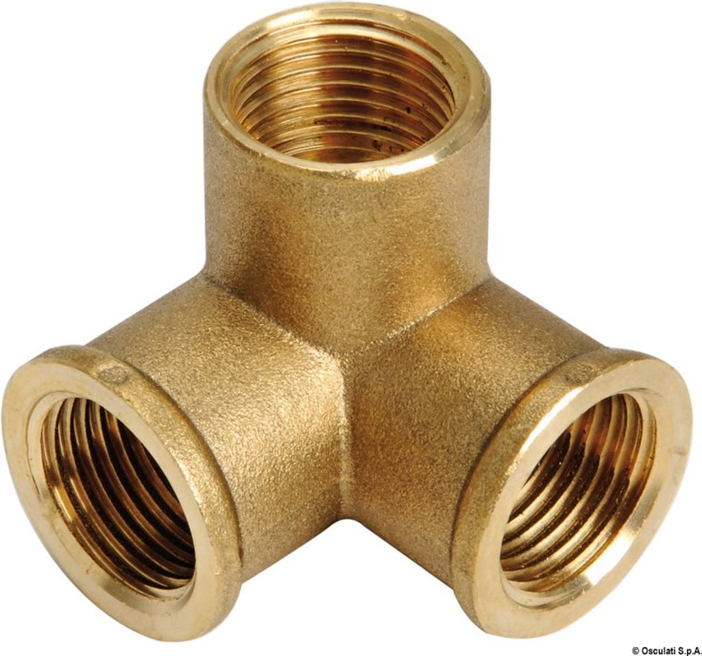 3-Wege Anschluss Messing 1/2" , 1 Stück