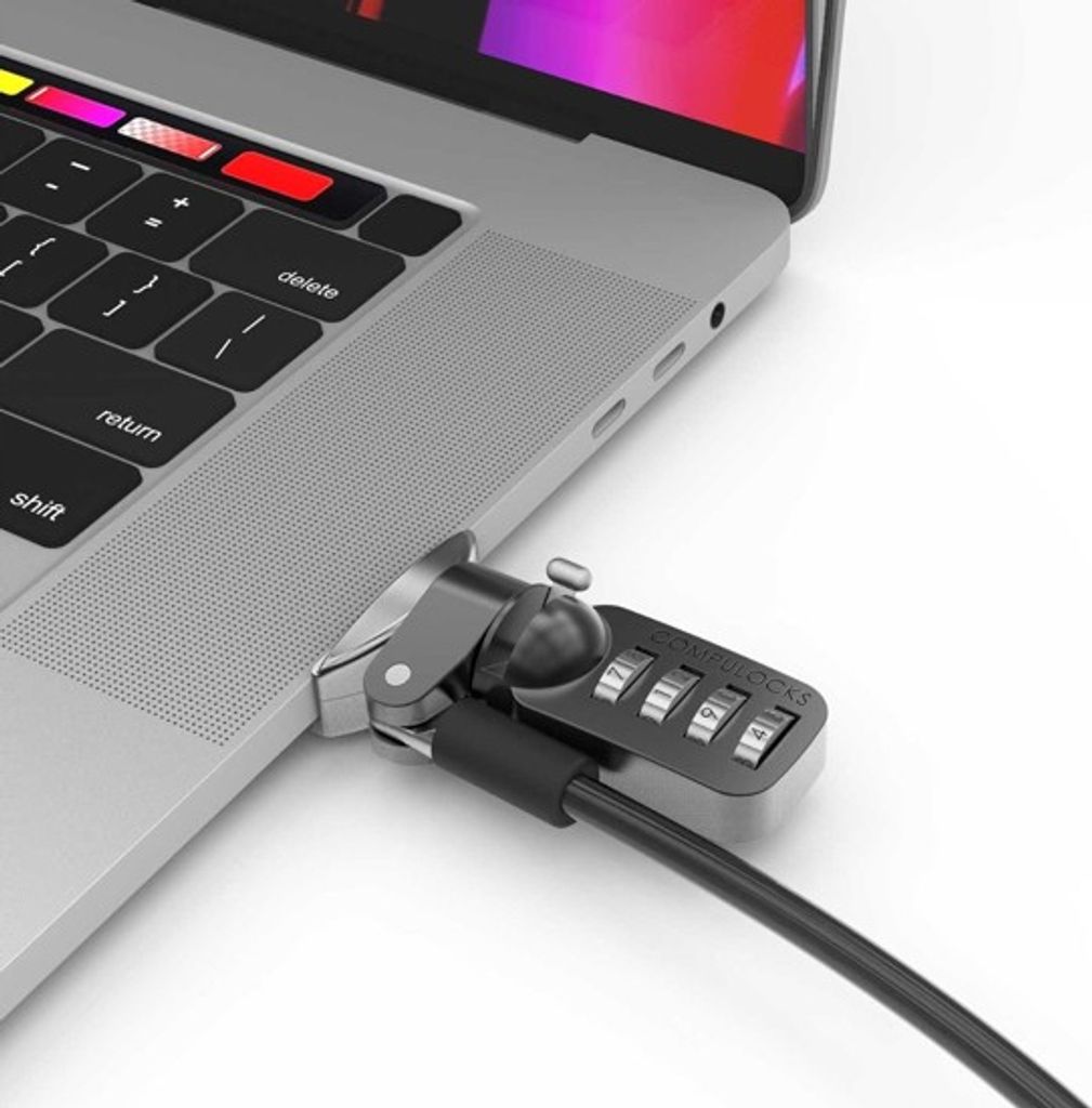 Compulocks Ledge Lock Adapter for MacBook Pro 16" (2019) with Combination Cable Lock - Sicherheitsschlossadapter - Silber - mit Zahlenschloss - fü...