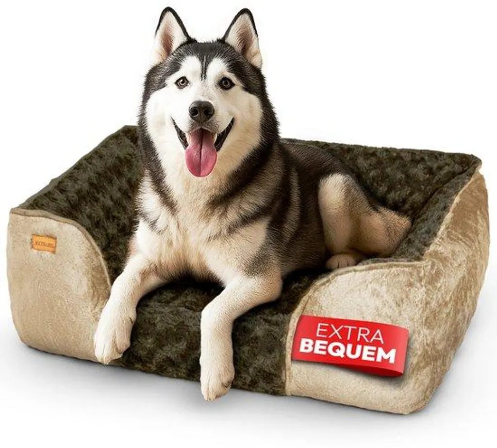 Coussin pour chien moelleux lavable antidérapant taille L et XL gris