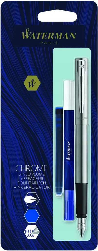 Stylo Plume Waterman Allure Graduate Chrome CC avec sa Recharge Blister
