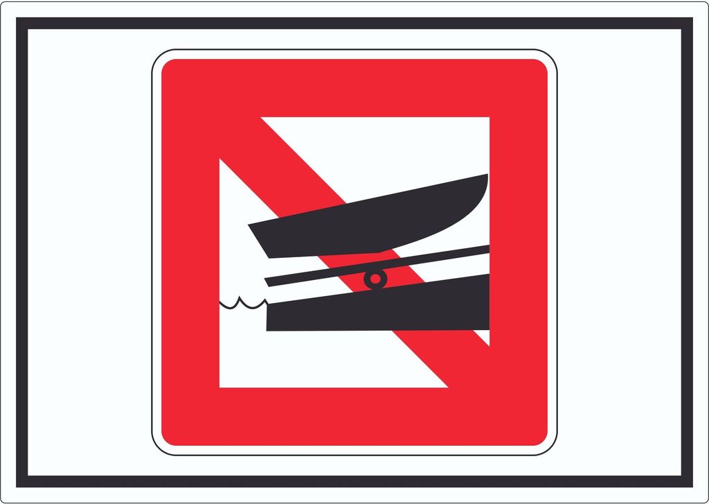 Ein- und Auswassern verboten Symbol Aufkleber A9 (37x52mm)