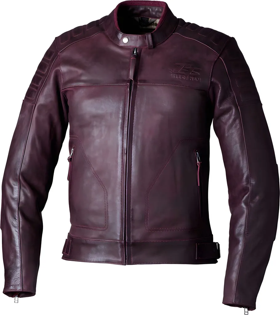 Blouson moto cuir homme RST Brandish2 CE rouge idéal café racer custom