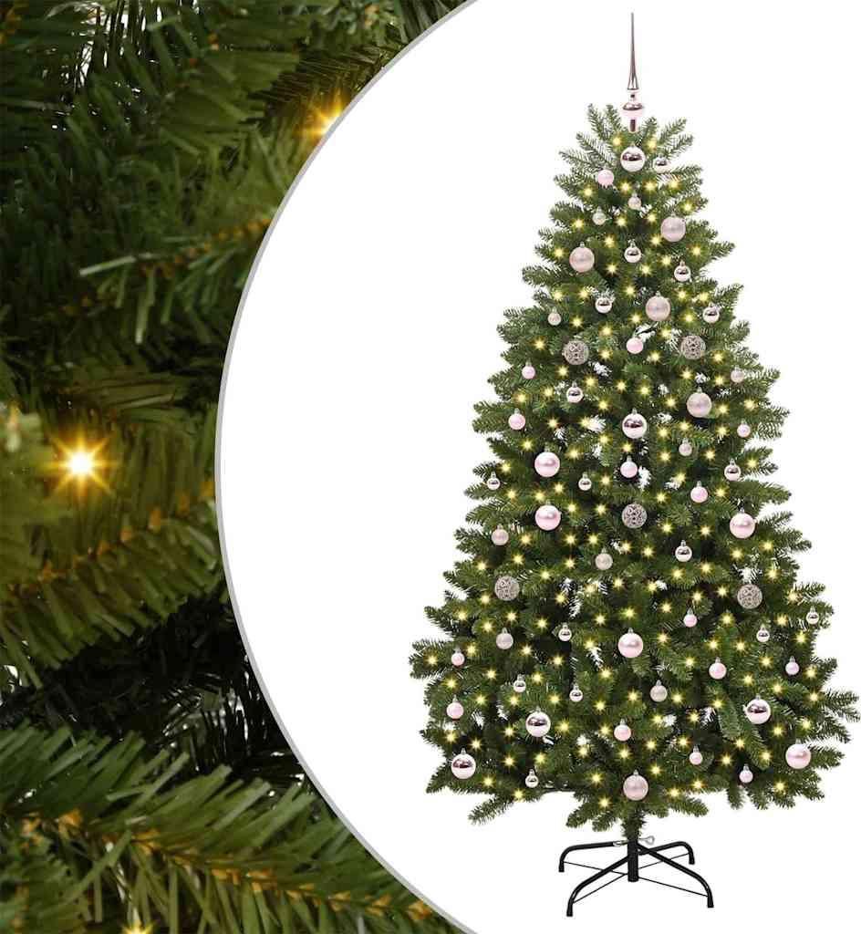 vidaXL Künstlicher Weihnachtsbaum Grün 180 cm PVC und Metall