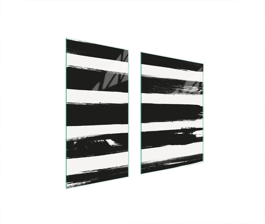 Piastre copri fornelli 2 pezzi 75x52 Copri piano cottura in ceramica tagliere in vetro nero bianco