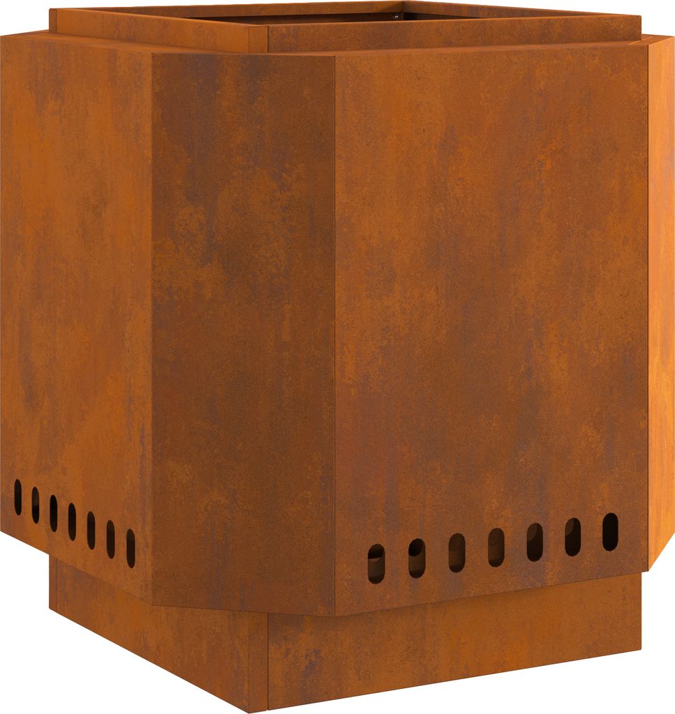 Möbel Feuerstelle Rauchfrei 48x48x51 cm Cortenstahl - Feuerkörbe & - schalen Neu72953