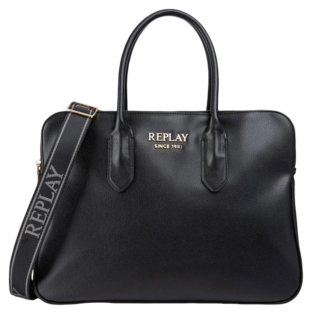 REPLAY Sac Shopper Noir pour Ordinateur Portable - Cabas Chic et Robuste