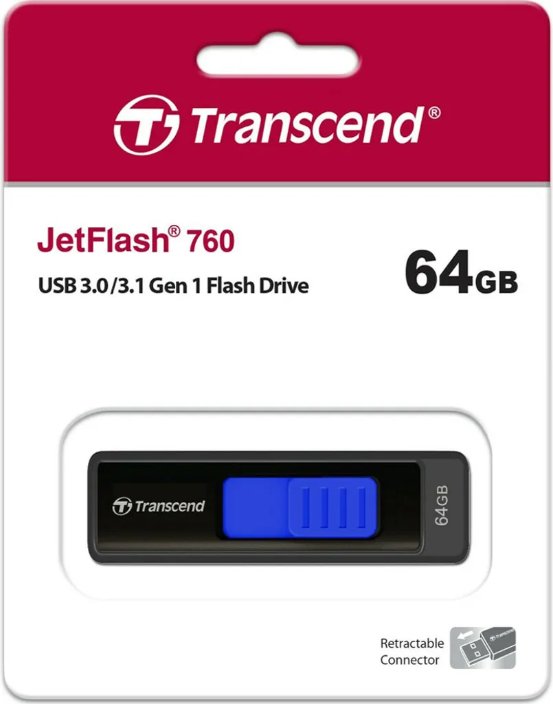 Clé USB 64 Go Transcend avec connecteur rétractable rapide - 7