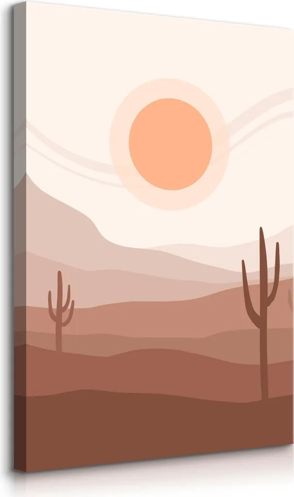 Quadro Boho Cactus Deserto 70x100 - Muralo SUN per Sala da Pranzo