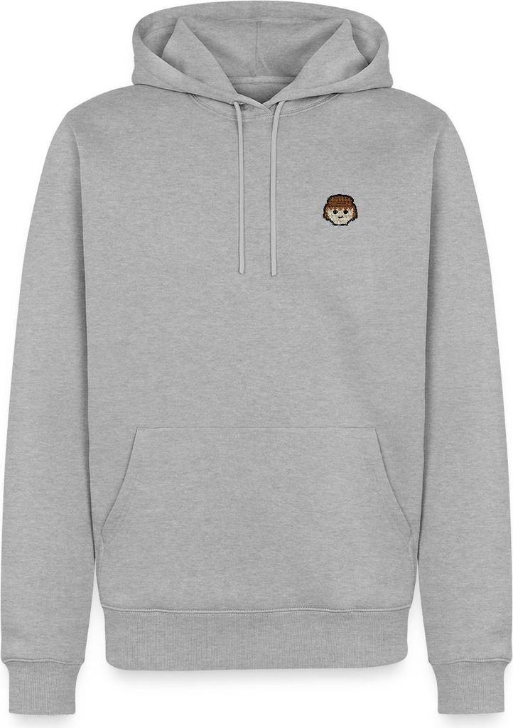 Spreadshirt PLAYMOBIL Figur Porträt Stick Herren Premium Hoodie, L, Grau meliert