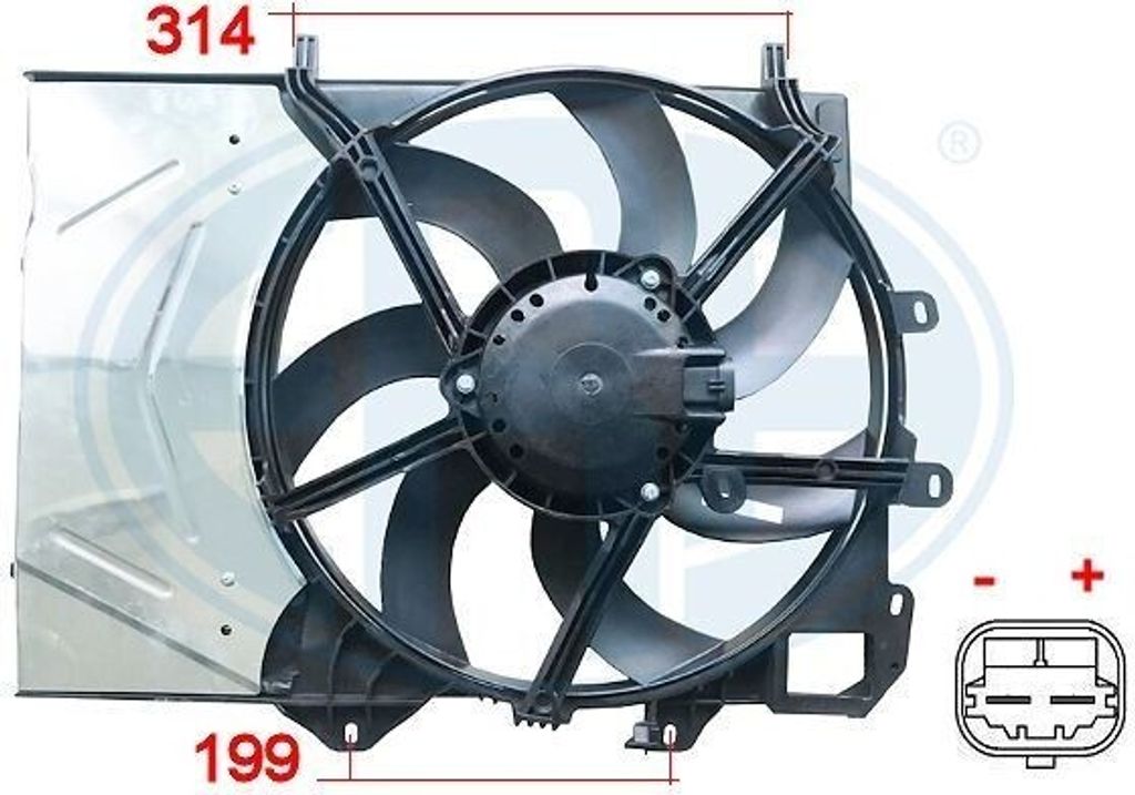 ERA 352043 Lüfter Motorkühlung Kühlerlüfter für OPEL Crossland X (P17) Wasserkühler Ø385mm
